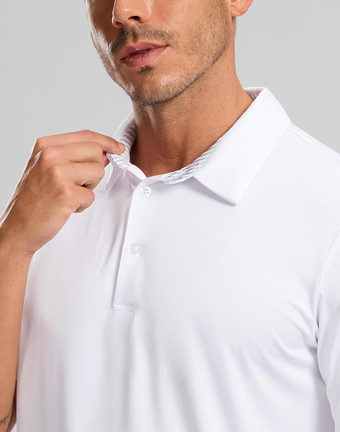 Golf Shirts Heather Polo Short Sleeve Dry Fit Lightweight Moisture Wicking Collared Shirts Casual Athletic Business