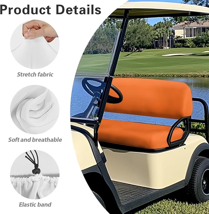 Fashion Print Golf Cart Seat Covers 2 Passenger Golf Cart Backrest Cover Golf Cart Seat Towel Gift for Friends