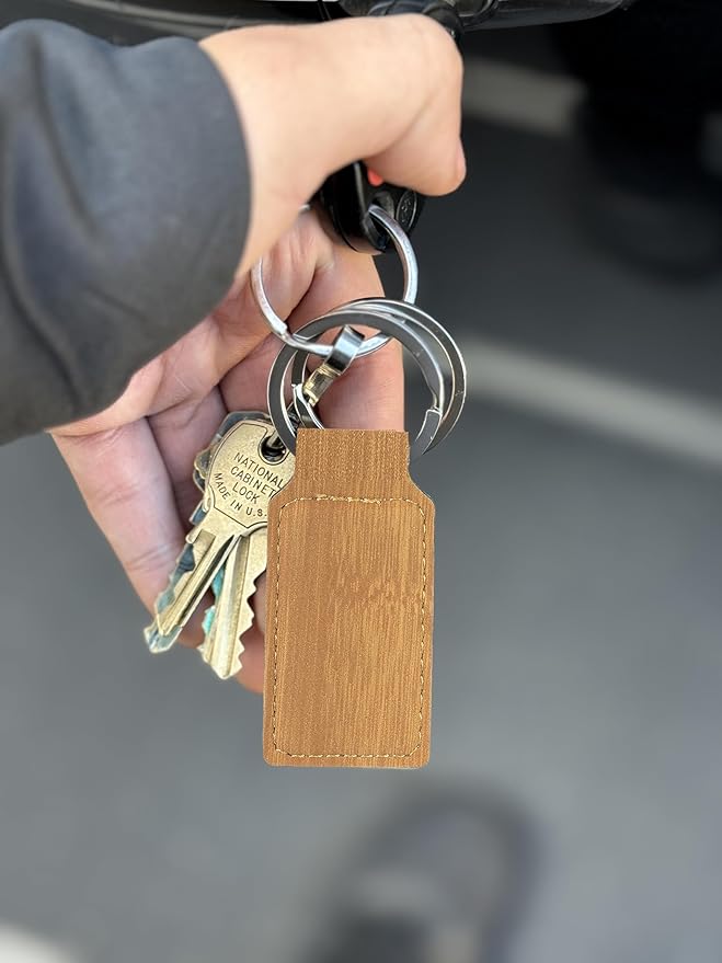 LaserGram Rectangle Keychain, Golfer Golfing, Personalized Engraving Included