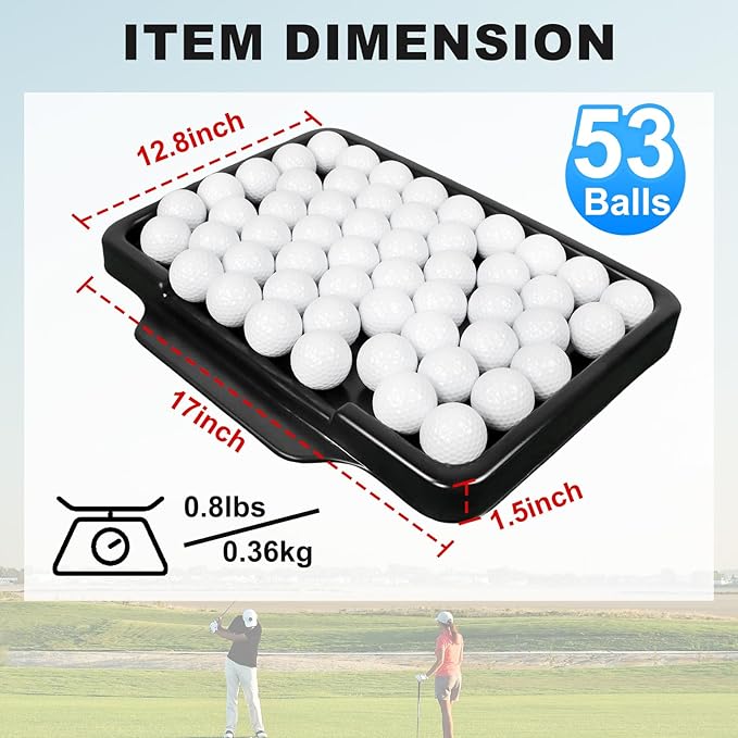 Golf Ball Tray with 18 Foam Golf Balls - Excellent Durability and Stability for Indoor and Outdoor Training - Compatible with All Hitting Mats