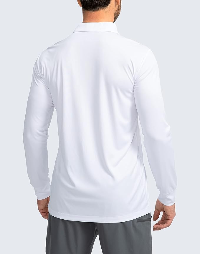 Men's Polo Shirt Long Sleeve Golf Shirts Lightweight UPF 50+ Sun Protection Cool Shirts for Men Work Fishing Outdoor