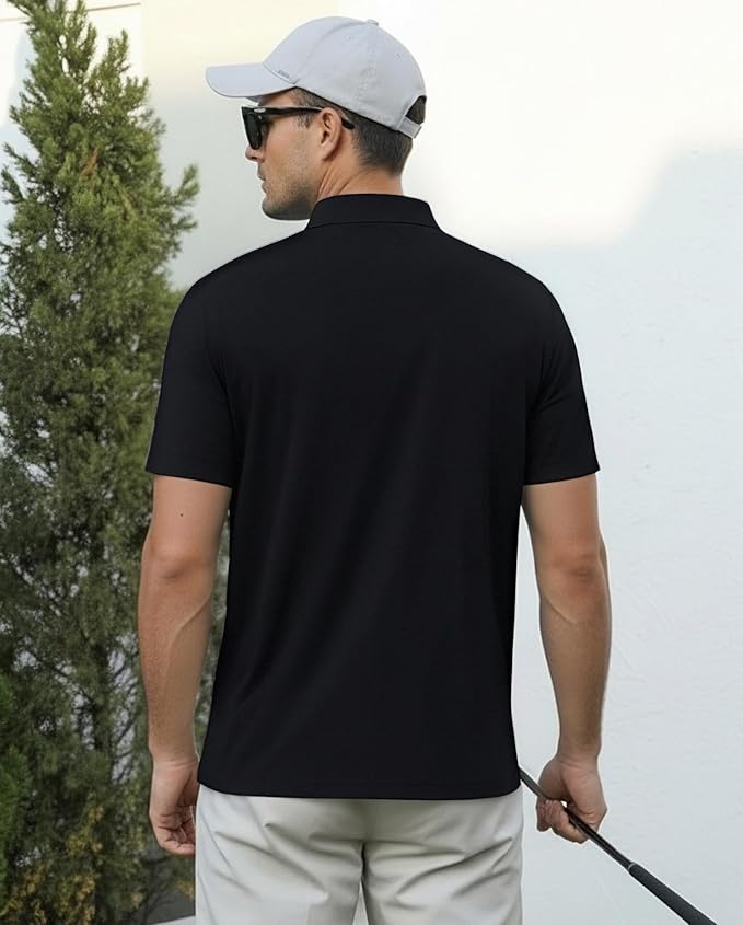 Alex Vando Mens Golf Shirt Moisture Wicking Performance & Polished Style Polo Shirts for Men