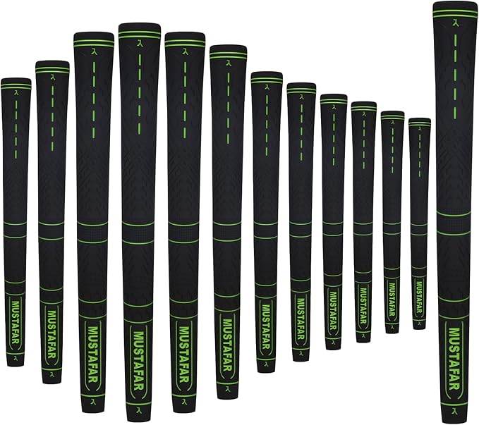 MUSTAFAR Premium Rubber Midsize Golf Grips 13 Pack -Enhanced Traction and Comfortable,Durable Golf Club Grips 4 colors Available