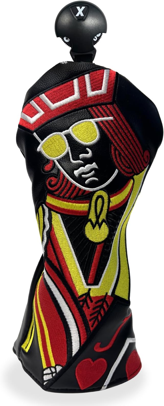Poker Golf Headcover Golf Club Covers Fairway Wood Cover Headcover with Premium Synthetic Leather Material Embroidery Poker Pattern Fits for All Brand Golf Clubs.