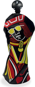 Poker Golf Headcover Golf Club Covers Fairway Wood Cover Headcover with Premium Synthetic Leather Material Embroidery Poker Pattern Fits for All Brand Golf Clubs.