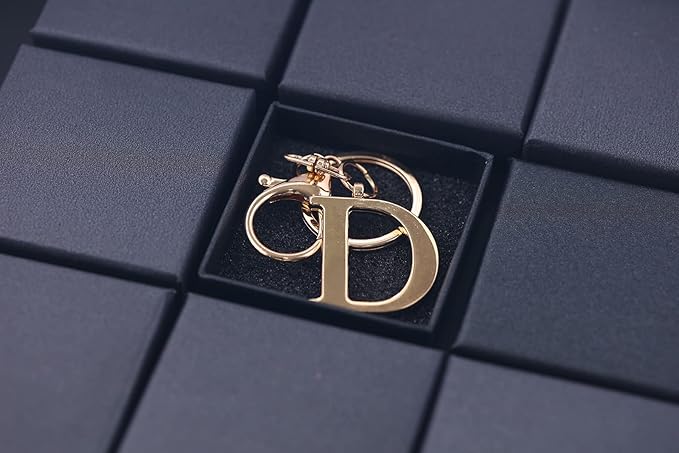 LAXPICOL Gold Letter A-Z Keychain for Women Bag Charms Purse Charms For Handbags Metal Alphabet Initial Letter Keychain