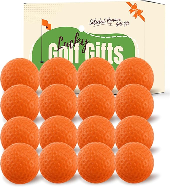Amy Sport Practice Golf Balls Foam More Weight Value 16/32 Pack, High Density Real Feel 1/3 Distance of Regulation Golf Ball, Soft Durable for Backyard Indoor Outdoor Training