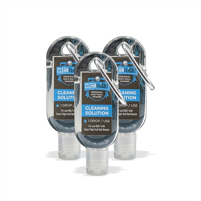 Cleaning Solution 30ml Bottles Golf Ball Washer & Club Head & Ball washers. Portable Cleaner for Golf Bag or Cart - Best Golf Accessories Gifts for Men & Women