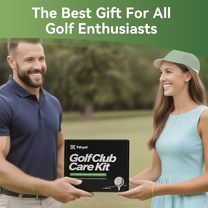Pro Golf Club Care Kit – Cleaner, Polish, Brush, Groove Sharpener, Grip Cleaner, Magnetic Towel & Leather Bag – Restores Clubs, Removes Rust & Scratches, Renews Tackiness