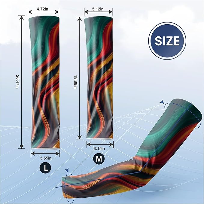Cooling Arm Cover For Men & Women - Uv Sun Protection Arm Sleeves For Driving Golfing Fishing Cycling Hiking (L)