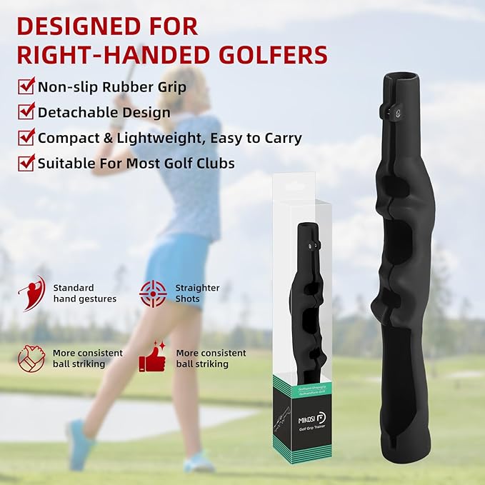 Golf Grip Trainer, Golf Grip Training Aid for Correct Hand Positioning, Removable Swing Grip for right Golfers