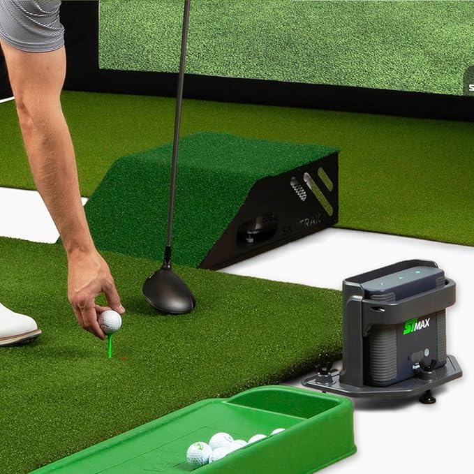 SkyTrak ST MAX Golf Simulator Ultimate Studio Package – Dual Radar & Photometric Launch Monitor with Speed Training, Impact Screen, HD Projector, Hitting Mat & Enclosure for Home or Garage