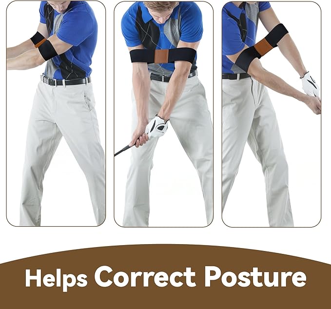 Golf Swing Trainer Aid,Swing Correcting Arm Band,Swing Golf Aid Trainer,Golf Trainer for Right & Left-Handed Players