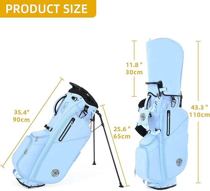 Golf Stand Bag 14 Way, Lightweight Golf Bags for Men Women with Stand, Padded Ergonomic Double Strap, Full Length Dividers, Multiple Pockets, Rain Hood