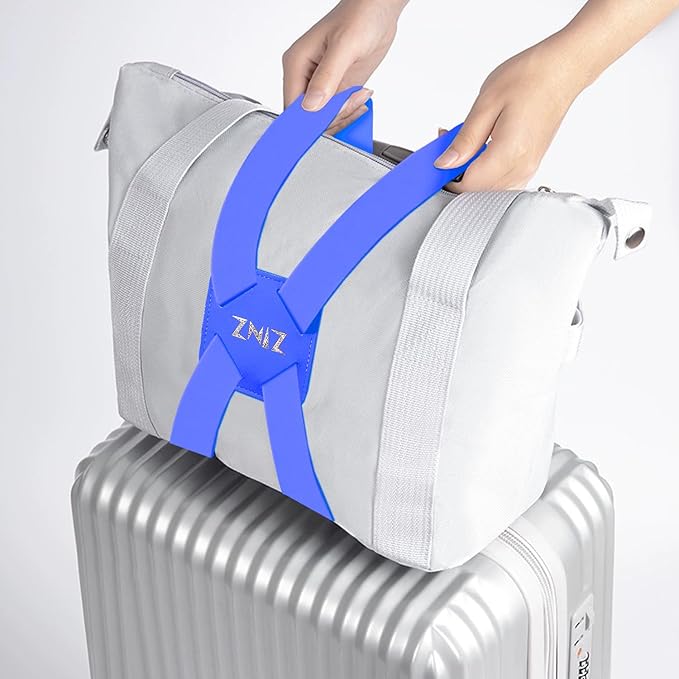 ZINZ Luggage Strap, High Elastic Suitcase Belt Adjustable Bag Bungees for Easier Travel，Blue