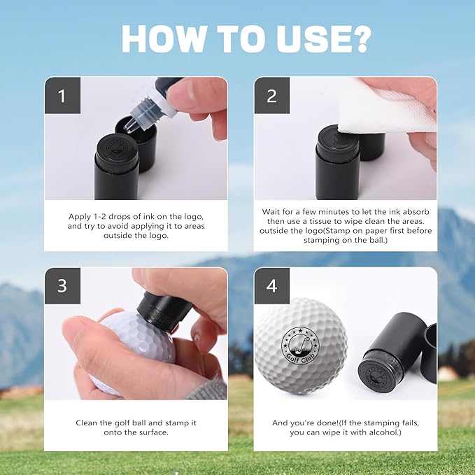Golf Ball Stamp, Personalized Golf Ball Stamp with Metal Storage Case, Golf Ball Stamp Markers,Reusable Waterproof Golf Ball Marking Gift for Men Golfer & Dad Husband, Golf Balls Stamp