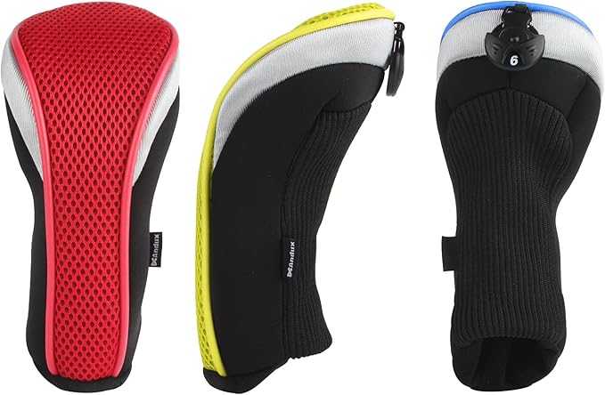Andux Golf Hybrid Club Head Covers with Dial No. Tag Pack of 3 (All The Same Size)