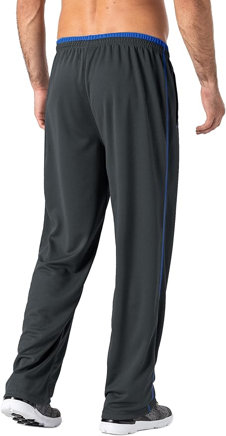 MAGNIVIT Men's Lightweight Sweatpants Loose Fit Open Bottom Mesh Athletic Pants with Zipper Pockets