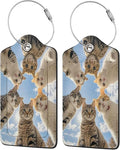 TSA Approved Luggage Tags for Suitcases Cats 2 Pack Funny Leather Carnival Cruise Airport Cute Travel Name Tags Golf Bag tag Ships Essentials Privacy Cover ID Label for Women Men