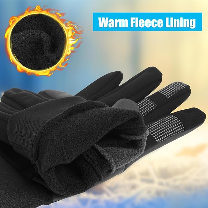 Cierto Winter Gloves Men Women: Touch Screen Thermal Cold Weather Gloves,Mens Womens Windproof Warm Gloves for Running Hiking Cycling Driving