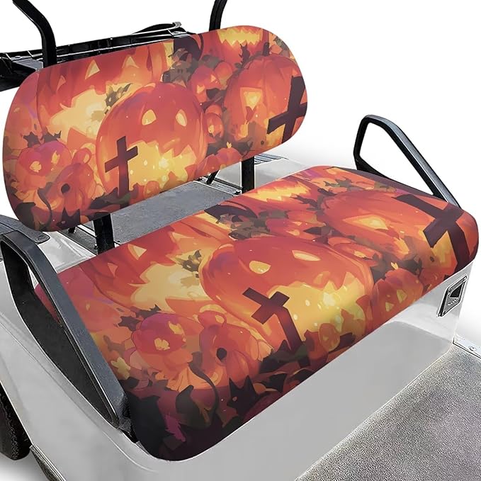 Golf Cart Seat Covers, Universal Fit & Nonskid Bottom Fits for Club Car 2 Person Seats Golf Carts