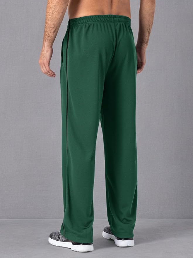 MAGNIVIT Men's Lightweight Sweatpants Loose Fit Open Bottom Mesh Athletic Pants with Zipper Pockets
