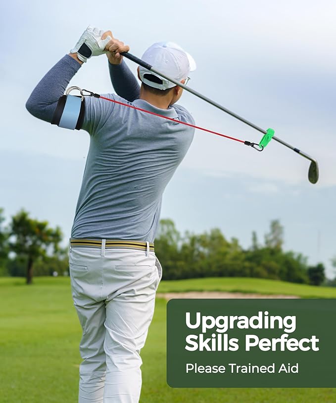 Golf Swing Trainer Resistance Band Portable Elastic Swing Training Aid for Power, Tempo & Flexibility, Improve Swing Posture & Strength, Ideal for Indoor & Outdoor Practice