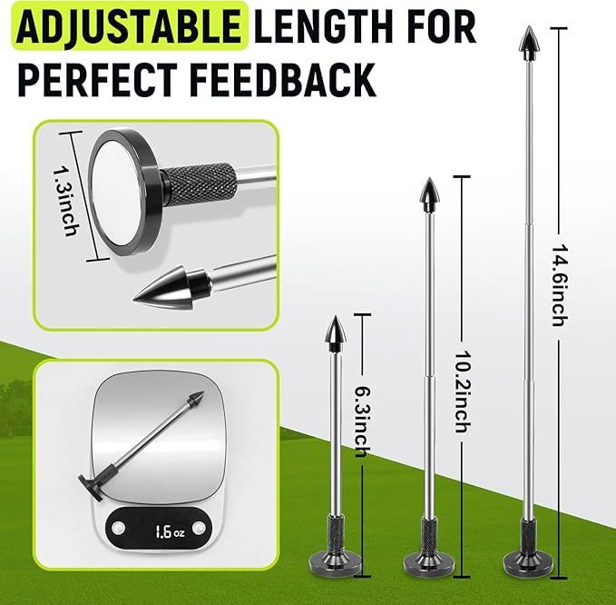 THE GOLFER STORE Golf Alignment Rods, Golf Club Alignment Stick Corrector Magnetic Golf Swing Trainer Aid Help Visualize and Align Your Golf Shot Length Adjustments