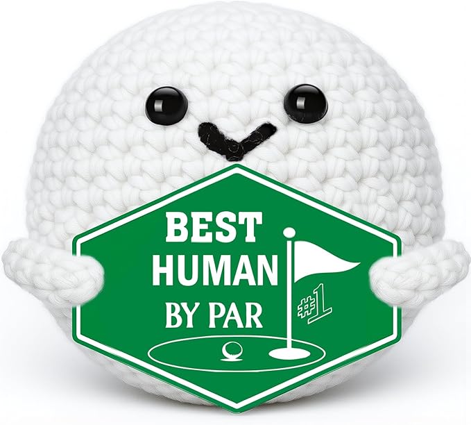 Valentines Golf Gifts for Men – Funny Gag Crochet Golf Ball Accessories Valentine's Day Birthday Emotional Positive Support for Boyfriend Him Women Golfers Coworker Friend Male Grandpa