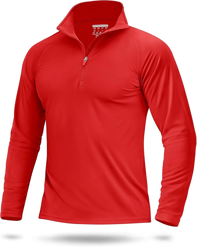 Boladeci Men's UPF 50+ Sun Shirts 1/4 Zip Long Sleeve SPF UV Protection Lightweight Quick Dry Quarter Zip Golf Shirts