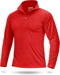 Boladeci Men's UPF 50+ Sun Shirts 1/4 Zip Long Sleeve SPF UV Protection Lightweight Quick Dry Quarter Zip Golf Shirts