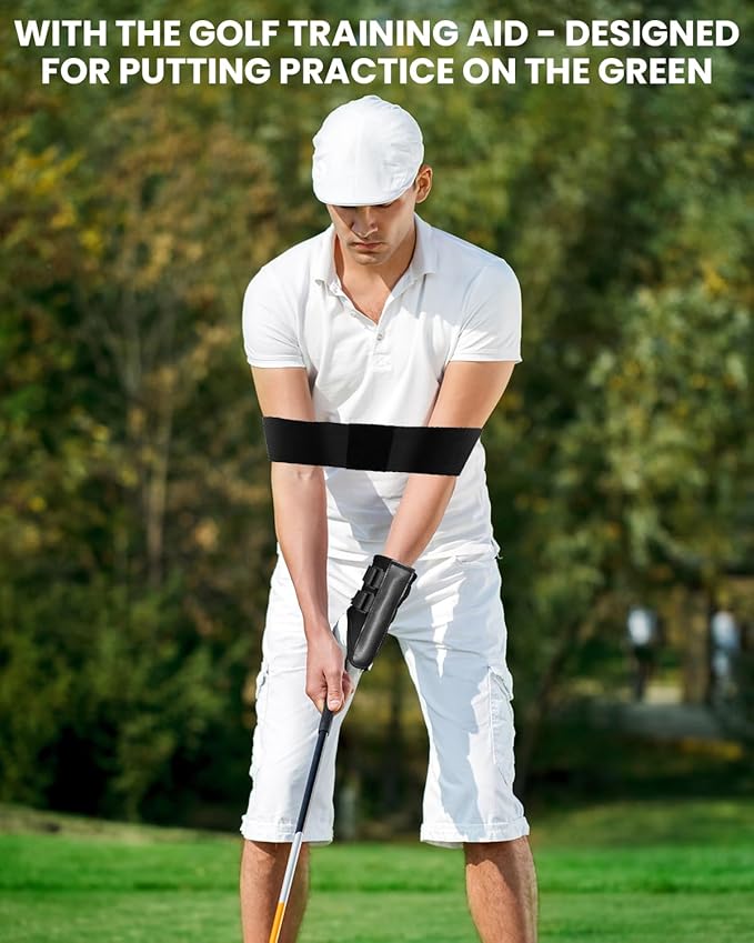 Golf Training Aid Kit Included 2 Elastic Golf Swing Band & 2 Wrist Correction Trainer Arm Posture Corrector Golf Swing Trainer Set Accuracy Wrist Angle for Beginners Men Women