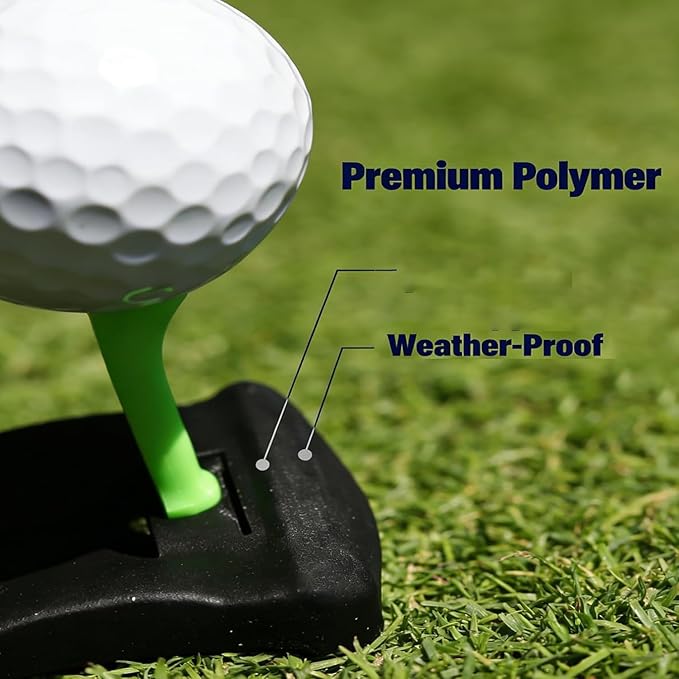 Hinged Turf Base V3 - Turf Tee for Artificial Turf-Includes Tee Variety Packs, Golf Simulator Training Tees, Tees Quick Easy Ball Setup All-Weather for Driving Range Home