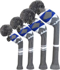 Scott Edward Knit Wood Golf Club Head Covers 4 Pieces Knitted Item Fit Over Well Driver Wood(460cc) Fairway Wood and Hybrid(UT)
