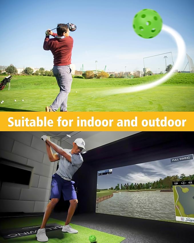 35 Pack Practice Golf Balls Limited Flight Plastic Golf Balls 42mm Practice Golf Balls for Backyard Golf Training Balls for Swing Practice, Airflow Hollow (Multiple Colors)