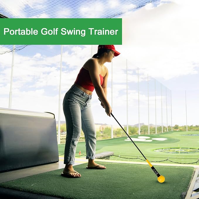 HVY Golf Swing Trainer,Golf Swing Training Aid for Improve Strength Tempo Balance and Flexibility,Golf Warm-Up Stick for Indoor&Outdoor Practice Chipping Hitting Golf Training Aid