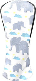 Golf Club Head Cover Waterproof Leather Golf Club Covers for Driver & Fairway Wood, Driver Headcovers Elephant White Cute