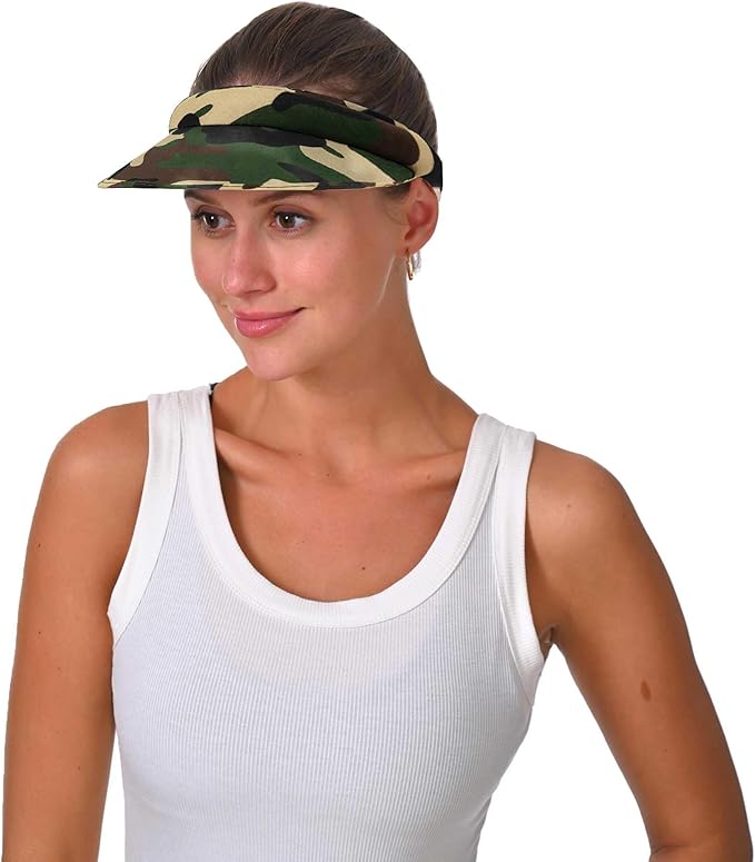 2 Pack Sun Visor Hats Women Men Clip On Wide Brim Visors Hat Outdoor Sports Golf Beach Travel Tennis Caps