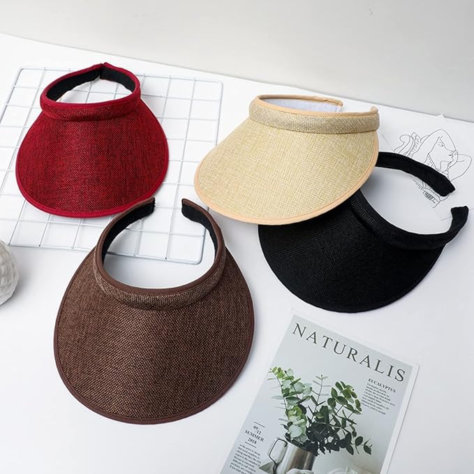 Cloth Covered Slip-On Visor for Women, Adjustable Cap Sports Sun Visors for Men