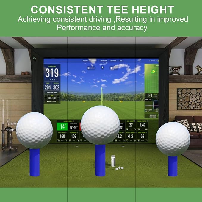 Rubber Golf Tees for Mats & Indoor Golf Simulators - 8 Pack Mixed Size for Driving Range & Indoor and Outdoor Golf Hitting Mats (US Sizes, 8 Sizes)