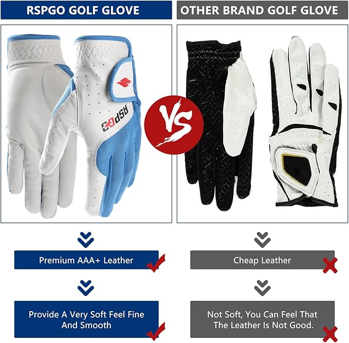Men's and Women's Single Pack Left - Handed Breathable Golf Gloves Crafted from All - Premium Soft Cabretta Leather for Enhanced Grip and Durability