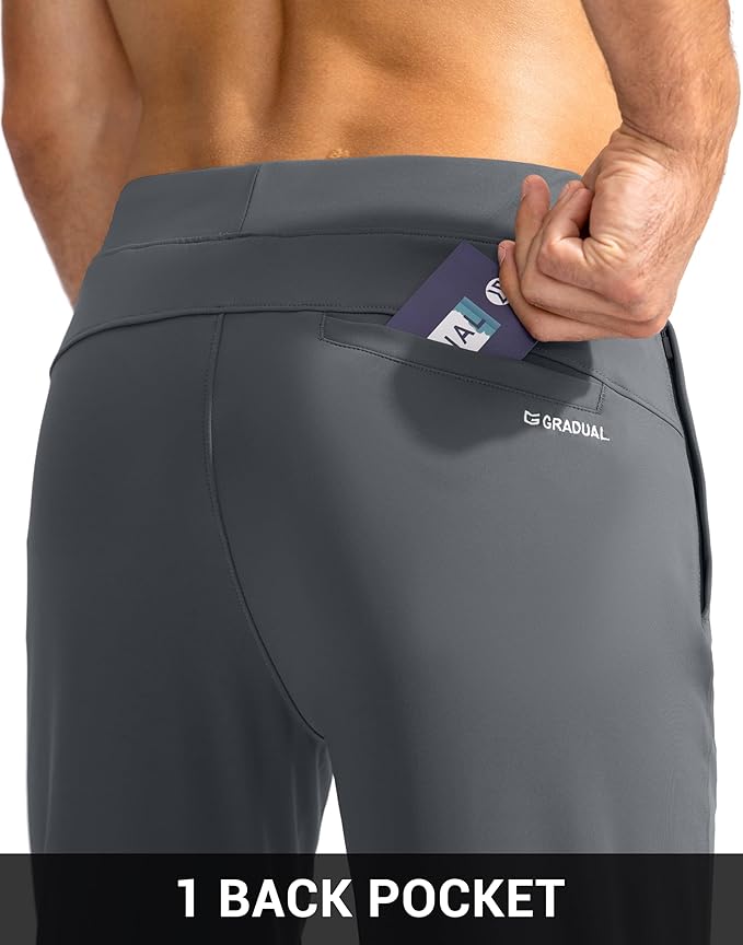 G Gradual Men's Golf Joggers Pants with Zipper Pockets Stretch Sweatpants Slim Fit Track Pants Joggers for Men Work Running