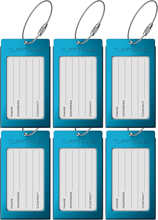 Luggage Tags Business Card Holder by TUFFTAAG - Durable Travel ID Bag Tag in Multiple Color Options, Perfect for Suitcases, Backpacks, and Carry-Ons, Easy Identification, Secure and Stylish
