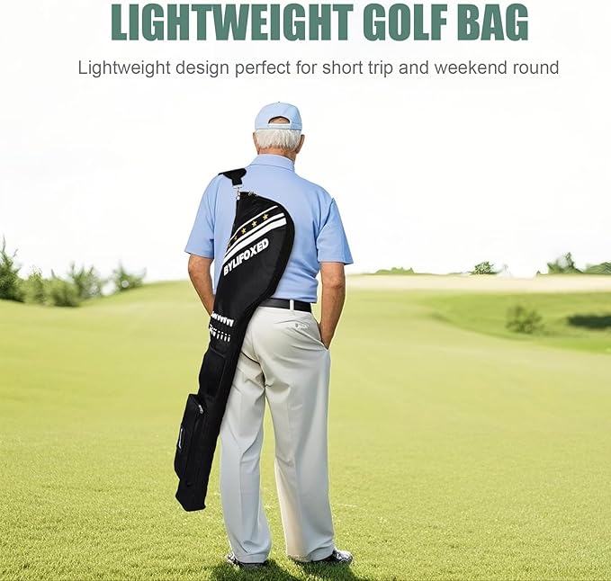 Par 3 Golf Carry Bag for Short Game,Sunday Golf Bag for Men,Small Golf Bag with Thick Foam Protection,Fit Up to 5-8 Clubs
