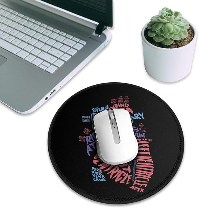 Mouse Pad Cardiac Nurse Anatomical Heart Medical Mouse Pads for Desk, Stitched Edge Mousepad with Non-Slip Rubber Base, Gaming Mouse Mat for Computer Laptop Home Office