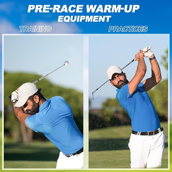 Retractable Golf Swing Training Aid, Golf Training Aid to Improve Hinge, Forearm Rotation, Shoulder Turna and Grip for Warm-up - Right-Handed Golf Club for Practice Indoor & Outdoor Practice