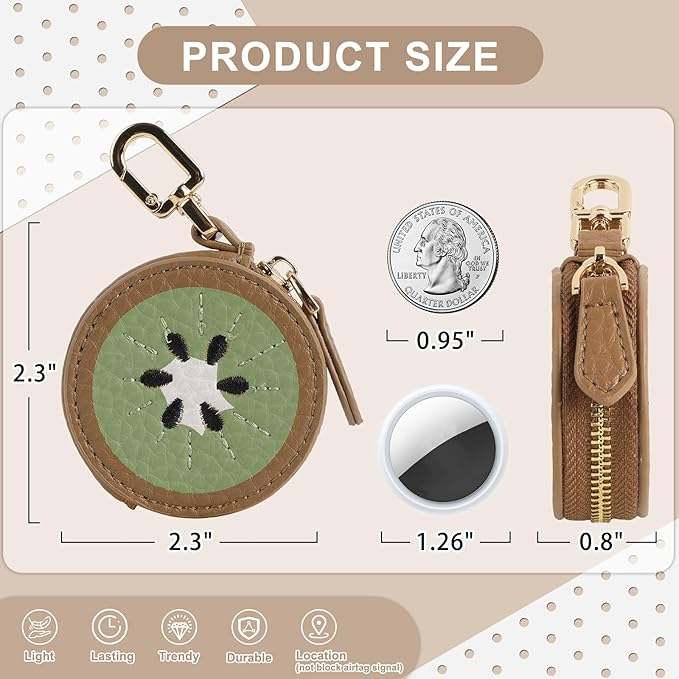 XSUIOY Orange Fruit Coin Purse Keychain Bag Charm, Mini Leather Coin Purse & Pouch Airtag Holder Keychain, Kawaii Bag Charms for Handbag, Tote, Keys, Airtag, Gifts for Girls & Women