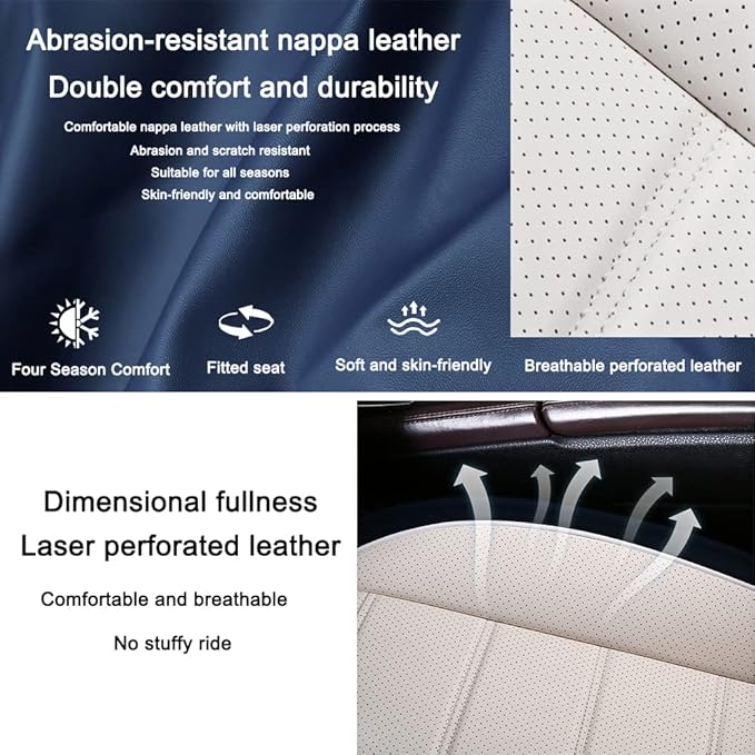 Leather Car Seat Covers for Volkswagen Golf SportWagen 2015-2019,Waterproof Soft Seat Covers,Interior Accessories Seat Covers Protector Airbag Compatible(5pcs Black&Red Luxury)