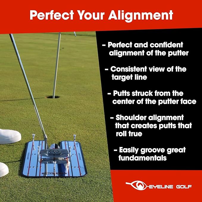 Genuine EyeLine Golf Alignment Putting Mirror - Top Training Aid on The PGA Tour - See Rapid Improvement - Helps Beginner, Junior, and Scratch Golfers