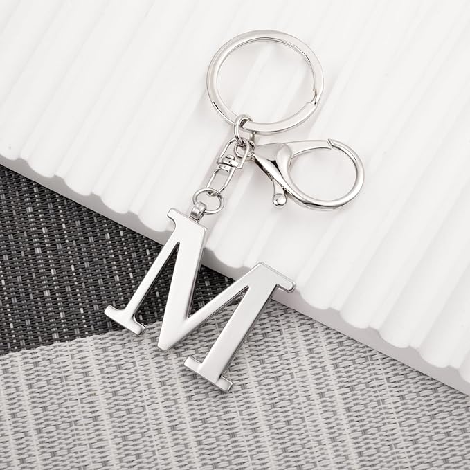 LAXPICOL Gold Letter A-Z Keychain for Women Bag Charms Purse Charms For Handbags Metal Alphabet Initial Letter Keychain